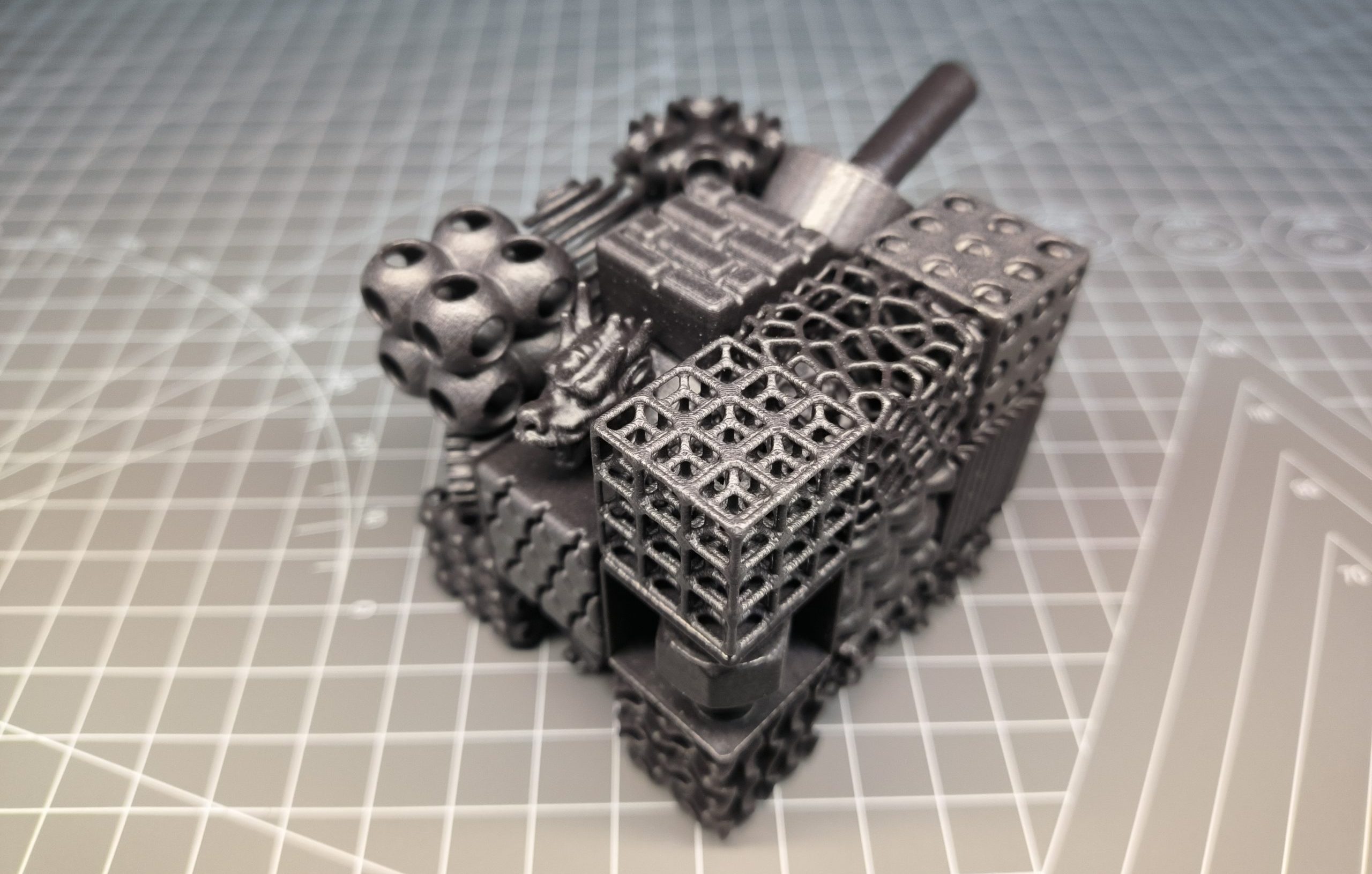 Benchmarkcube aus aschschwarzem PA12 Pulver