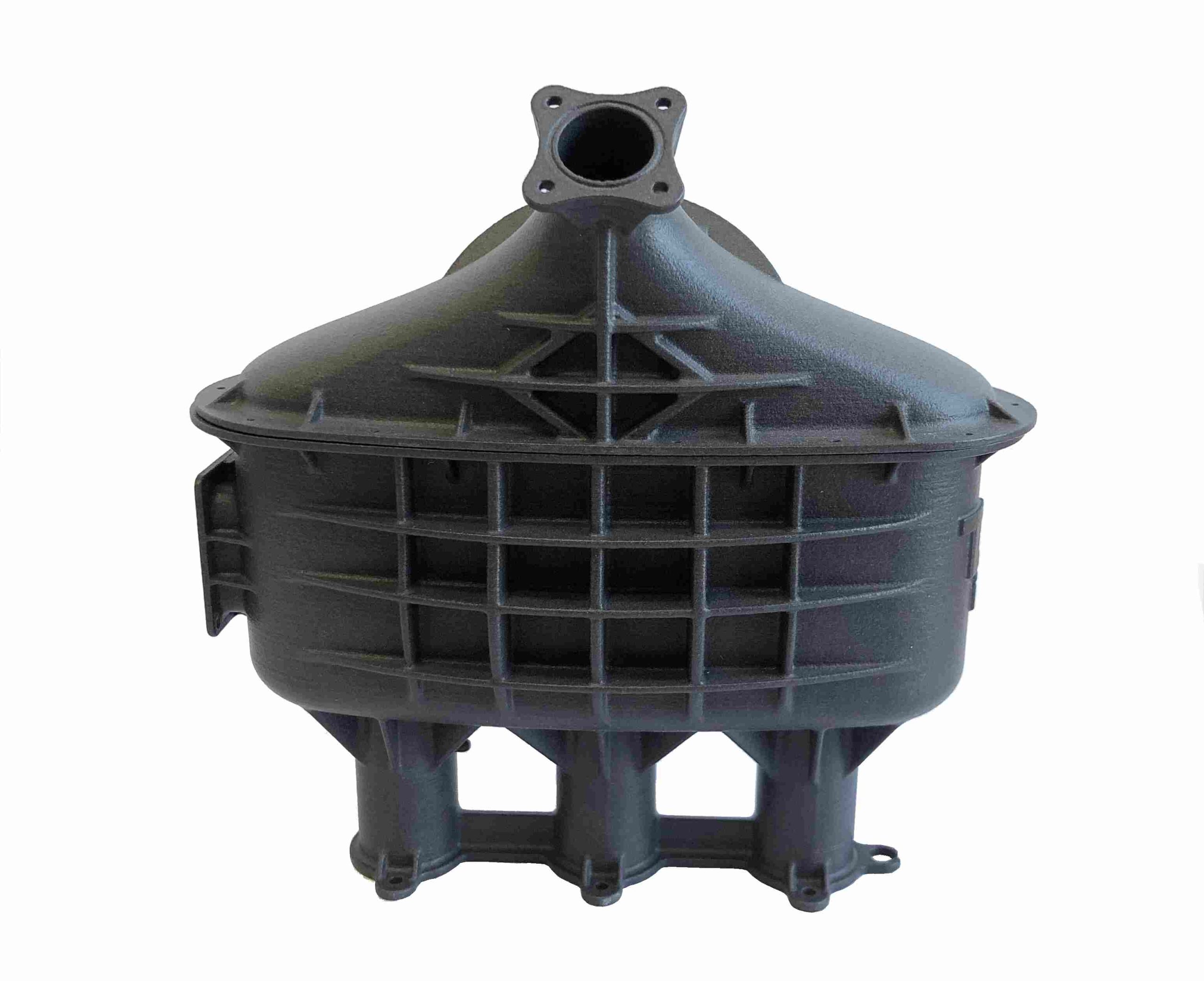 Motorsport Tank aus aschschwarzem PA12 GF30 Pulver